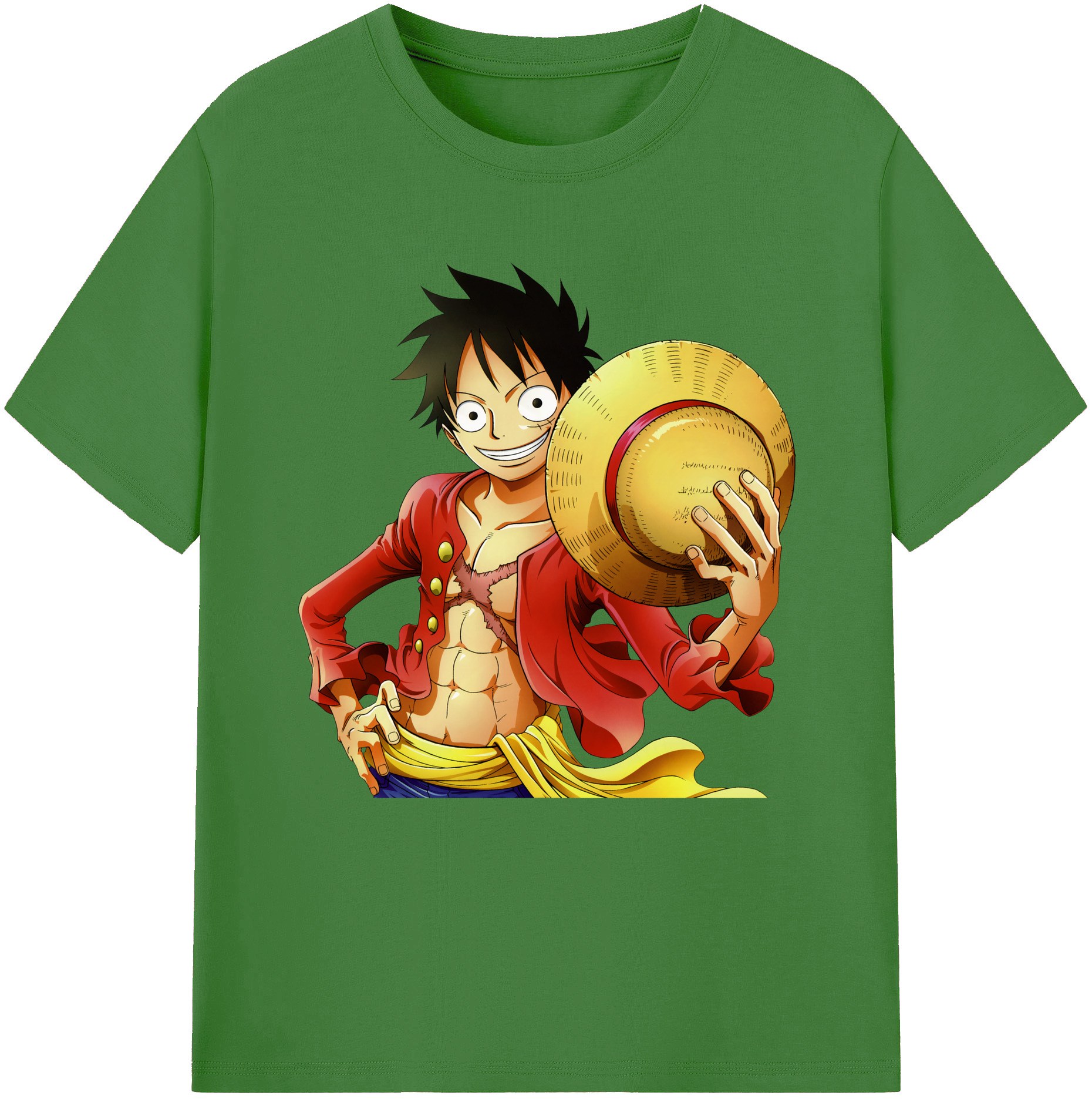 ワンピース モンキー・D・ルフィ ONE PIECE Monkey D. Luffy レディースカジュアルプリントTシャツ（綿100％）